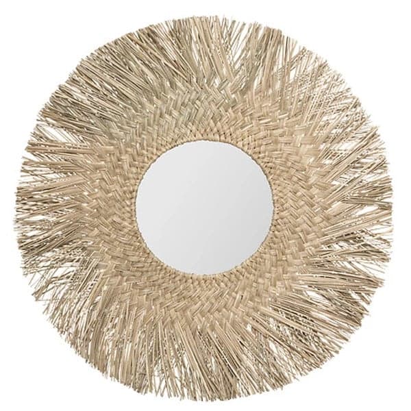 Miroir Ael couronne roseau rayonnante beige 80cm composition murale
